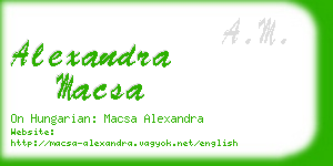 alexandra macsa business card